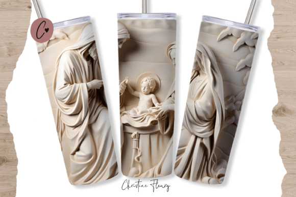 3D Christian Nativity Scene Tumbler Wrap & Crafts