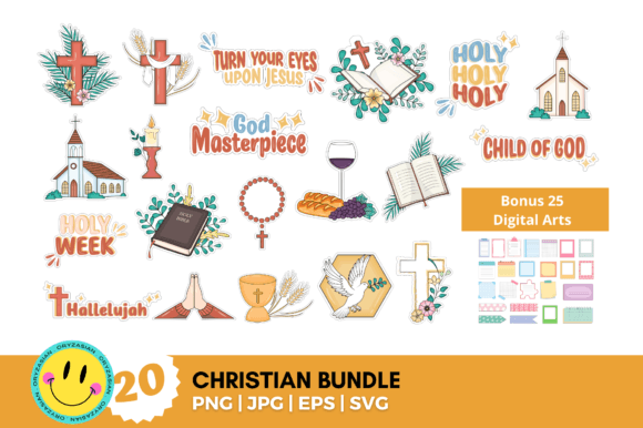 Christian Bundles - PNG, SVG, EPS, JPG and Crafts