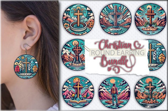 Christian Round Earring Sublimation & Crafts