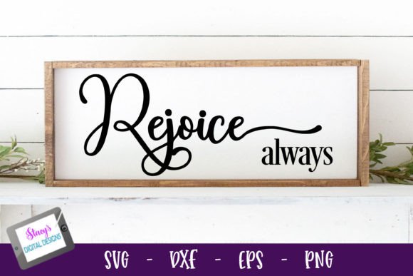 Christian Sign - Rejoice Always: A Crafts-Inspired Design Asset