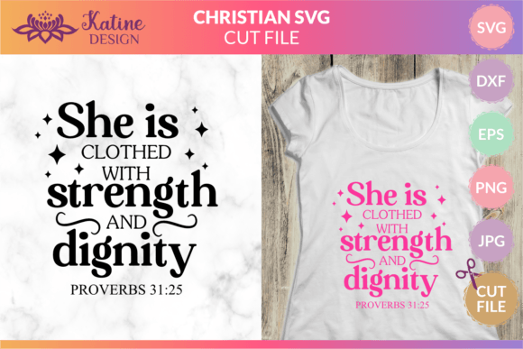 Christian SVG Bible Verse Strong Woman Crafts