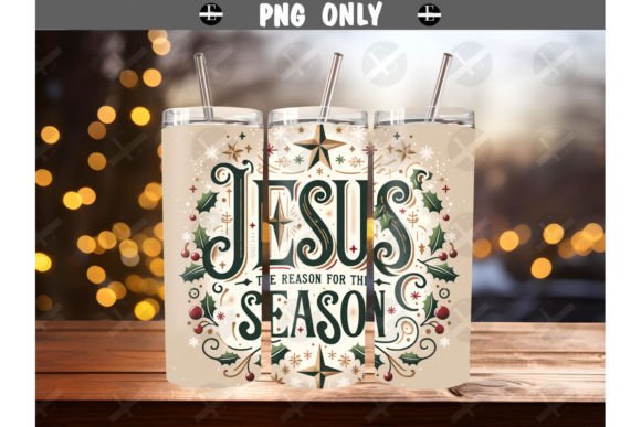 Christmas Tumbler Wrap Jesus the Reason Illustrations