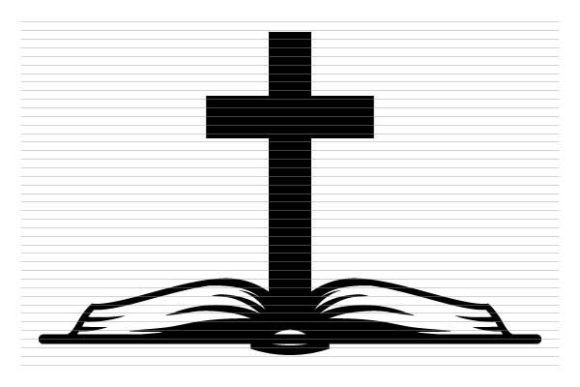 Holy Bible Christian Book with Cross Illustrations