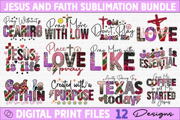 Jesus Sublimation Design Bundle for Crafts