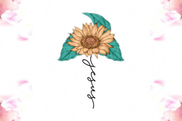 Jesus Sunflower Sublimation PNG for Crafts